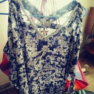 Juicy Couture Cold Shoulder/Strappy Back Blouse